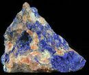 Azurite Crystals On Barite - Morocco #60726-2